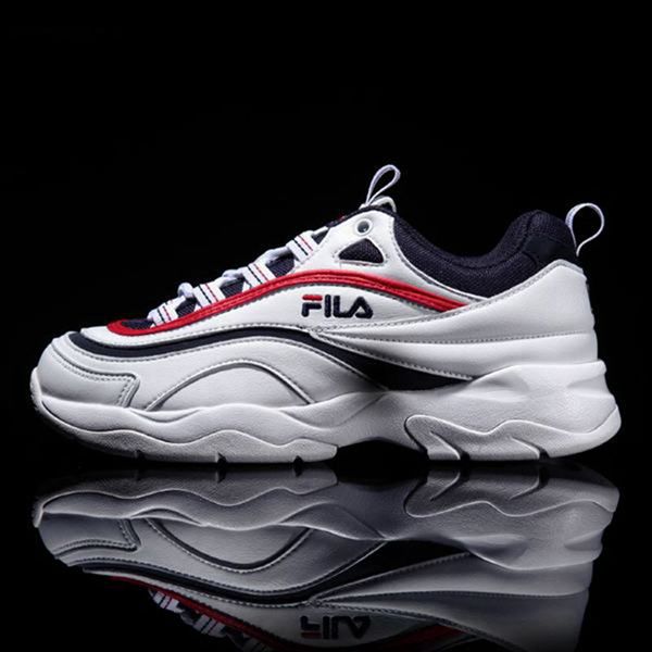 Fila Ray Men's Lifestyle Shoes - White/Navy/Red,NZ 165-78534